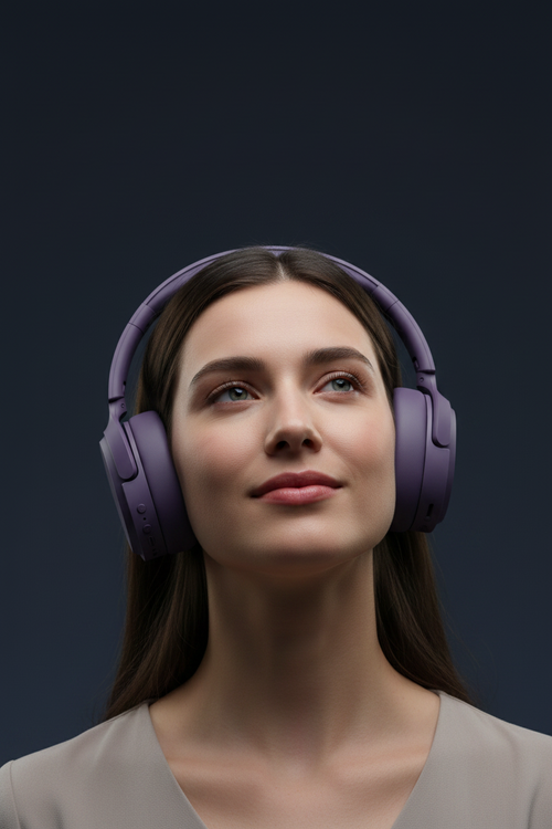 Casque sans fil violet iris supra-aural
